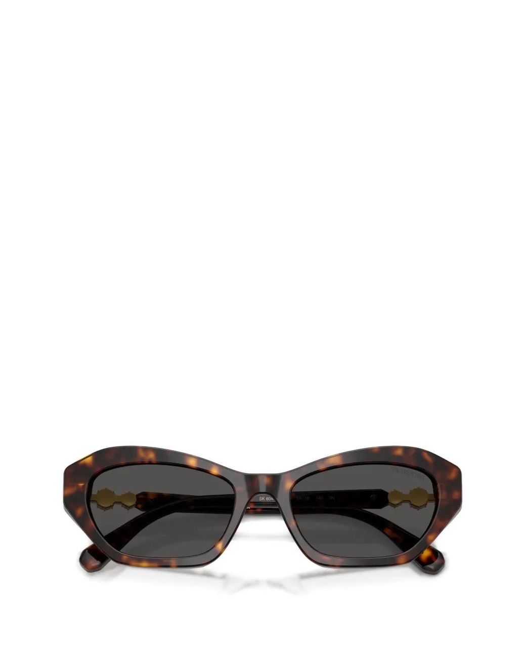 Swarovski Gray Crystal-Embellished Tortoise-Shell Sunglasses