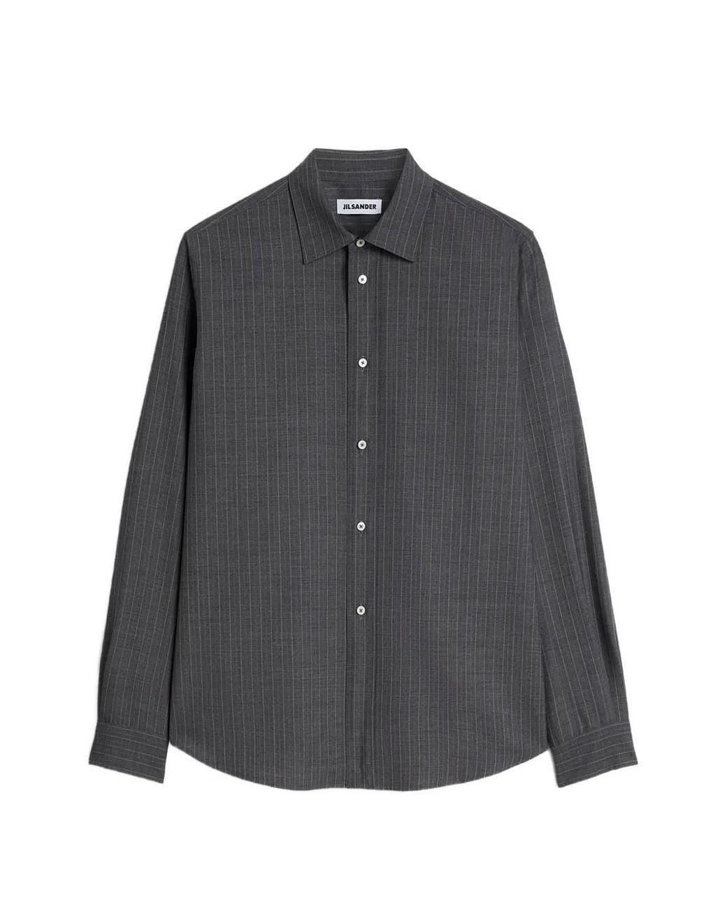 Jil Sander Gray Wool Pinstripe Shirt for men