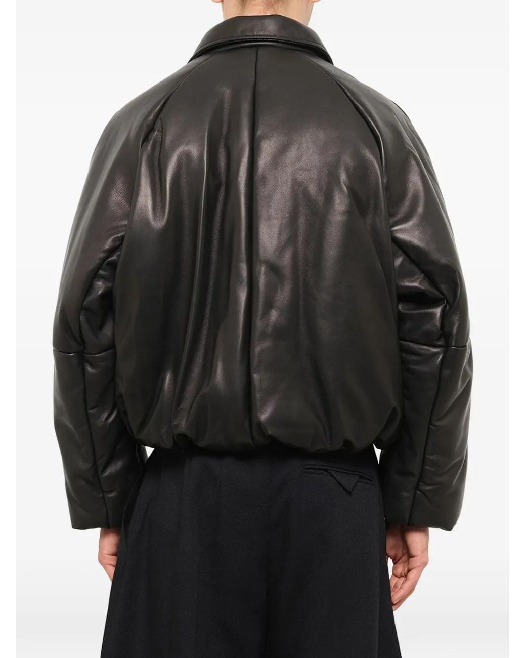 Doublet Black Inflated Balloon Leather Jacket for men