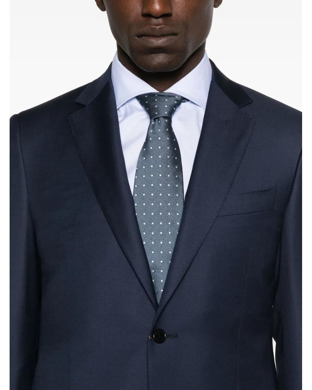 Canali Blue Single-Breasted Wool Suit for men