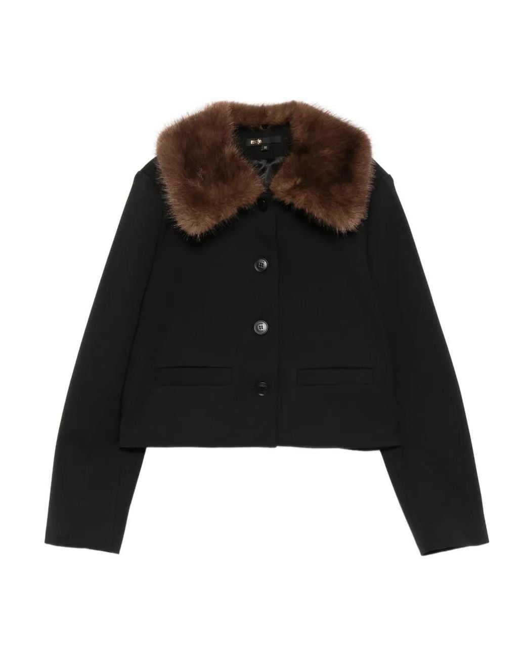 Chaqueta Corta Con Botones Maje de color Black