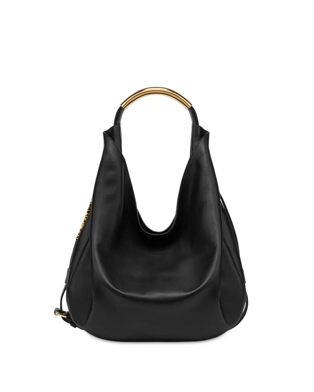 Moschino Black Soft Leather Shoulder Bag