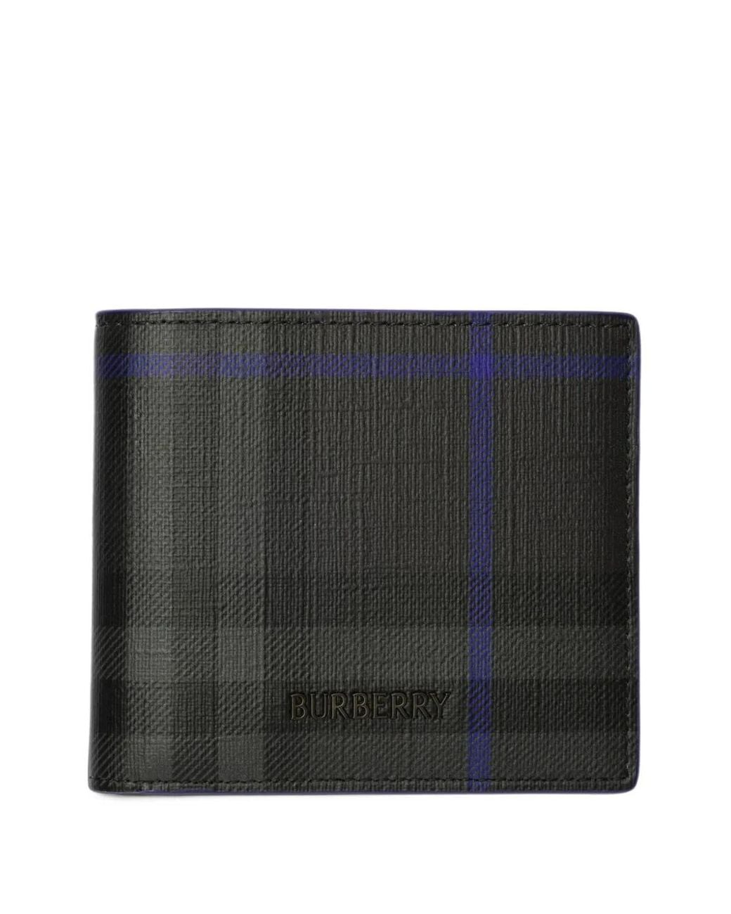 Burberry Black City Check Bifold Wallet for men