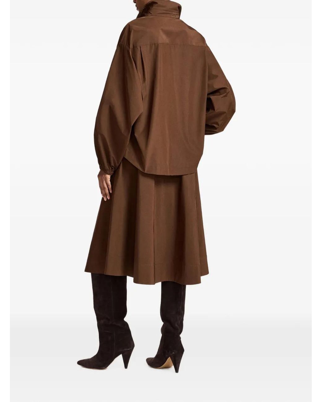 Essentiel Antwerp Brown Keely2 A-Line Midi Skirt
