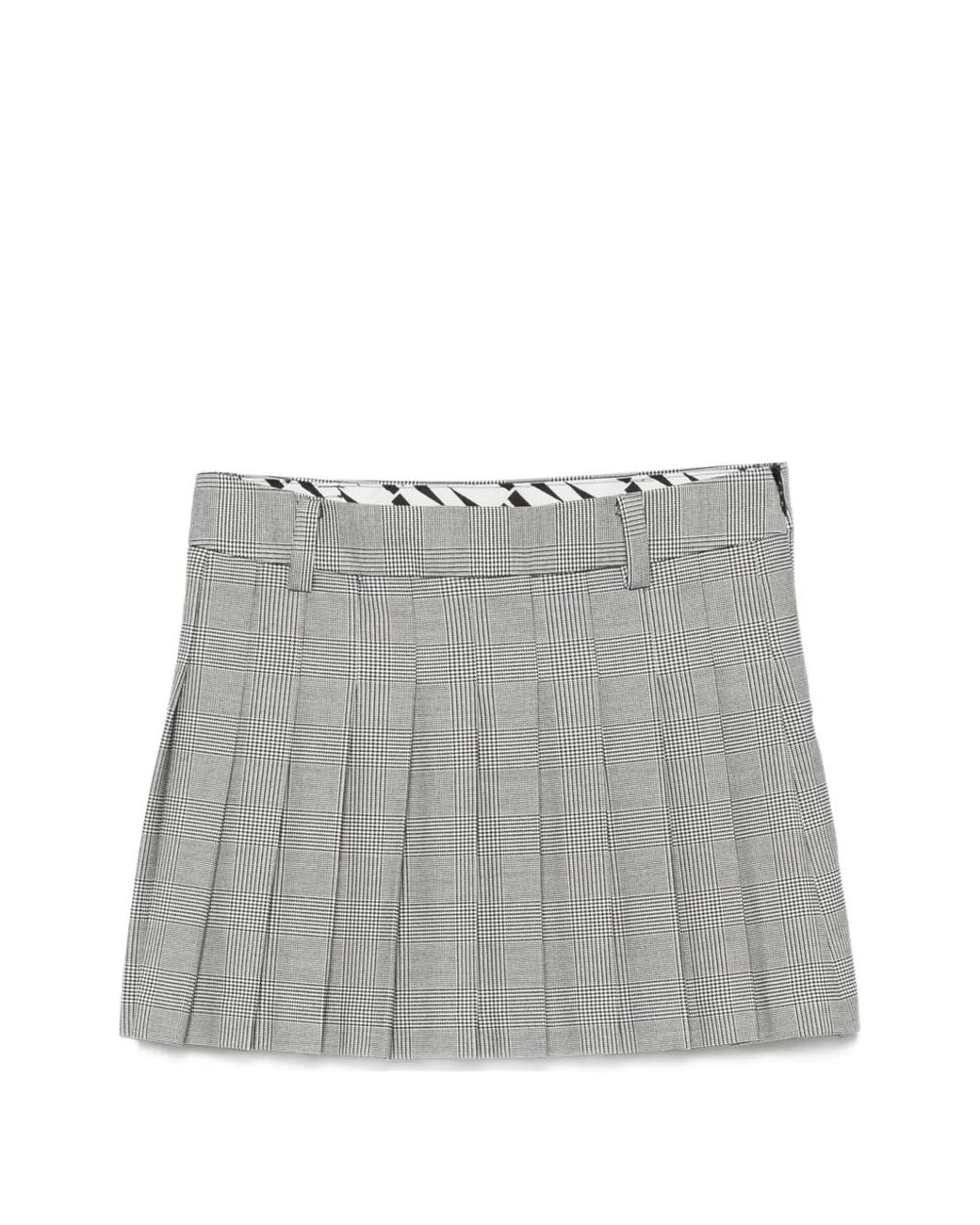 WRSTBHVR Gray Nuria Check Pleated Skirt