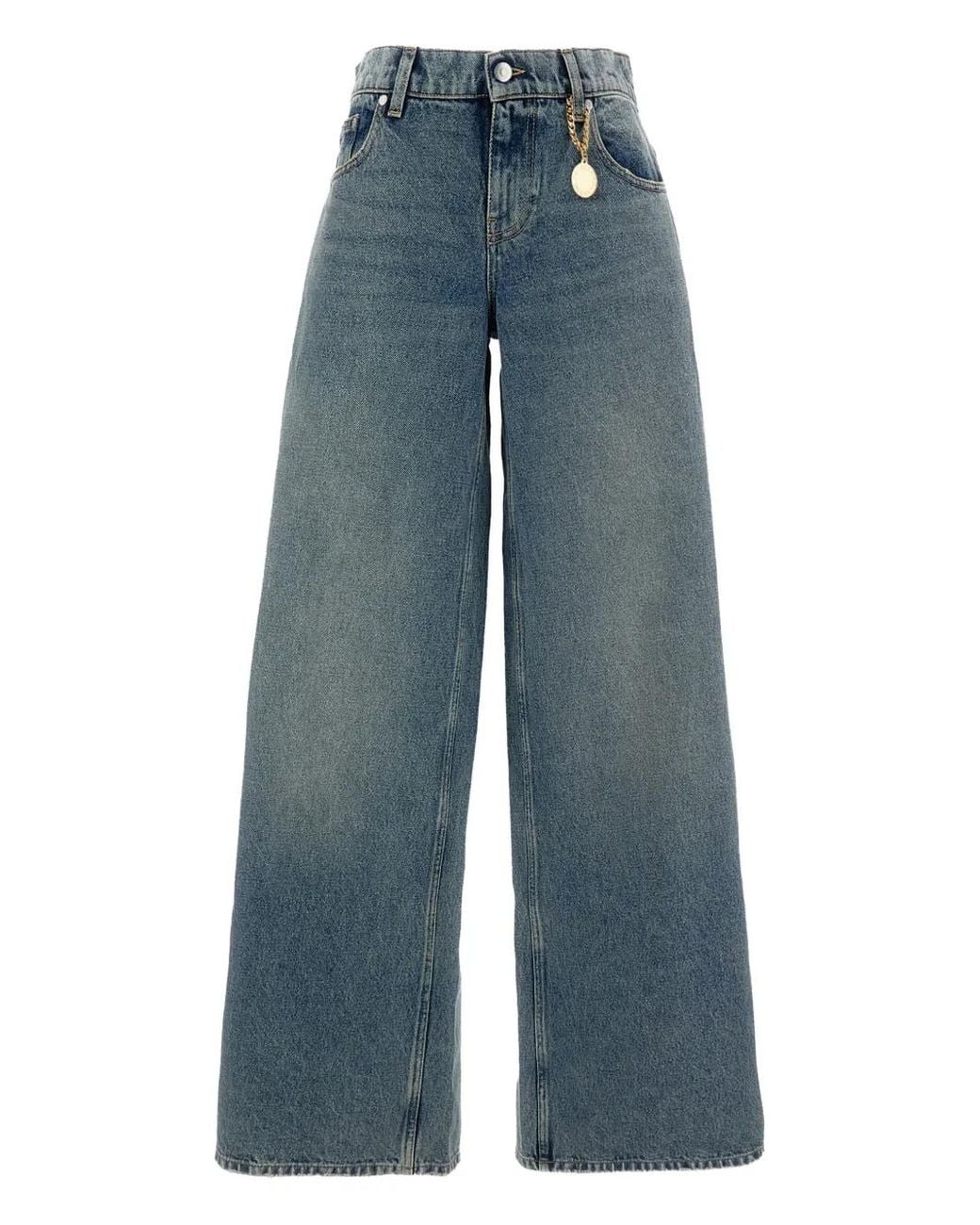 Stella McCartney Blue Five-Pocket Wide Jeans
