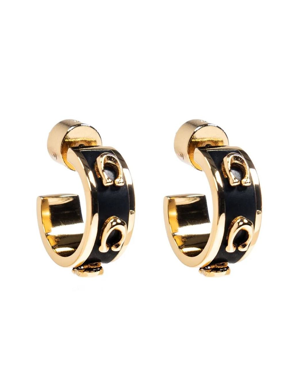 COACH Metallic Enamel Hoop Earrings