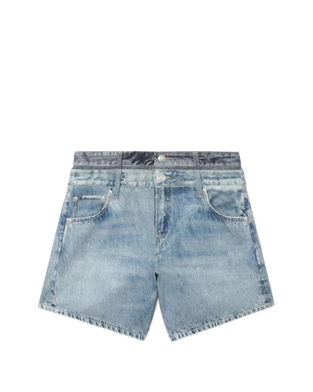 Rag & Bone Blue Layered Denim Shorts