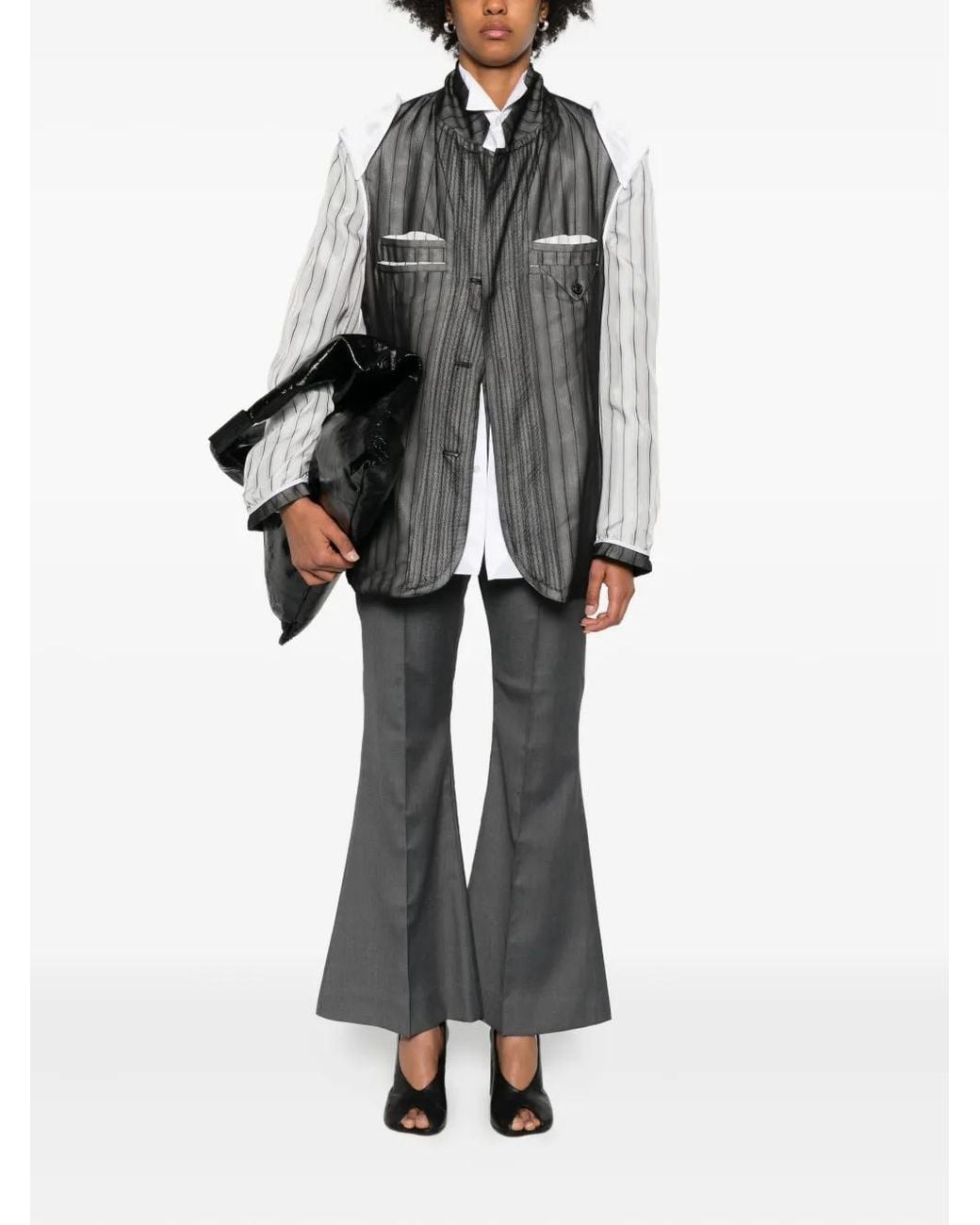 ROKH Gray Crease Flared Trousers