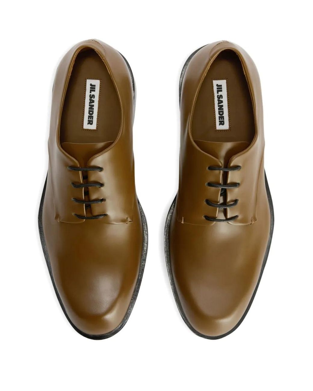 Jil Sander Brown Leather Derby Shoes for men