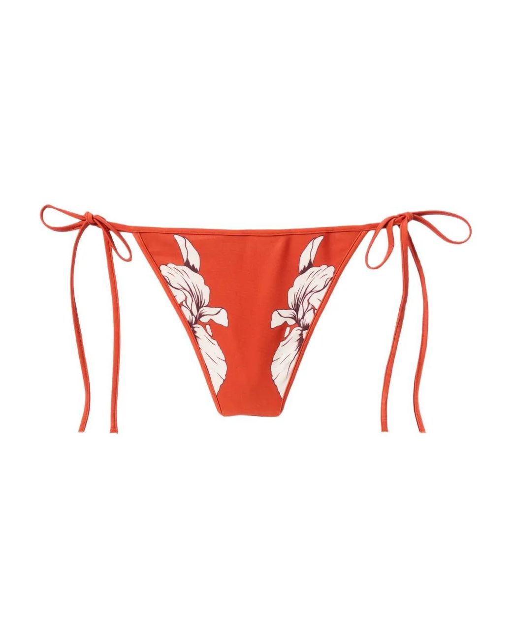 LaDoubleJ Red Bas De Bikini À Fleurs