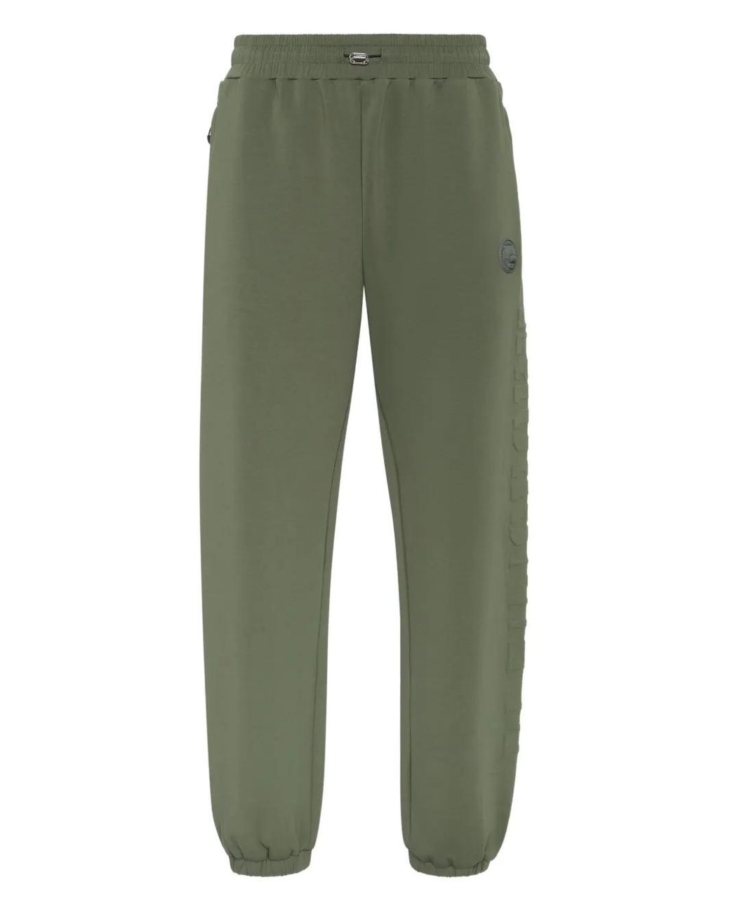 Philipp Plein Green Embossed-Logo Joggers for men