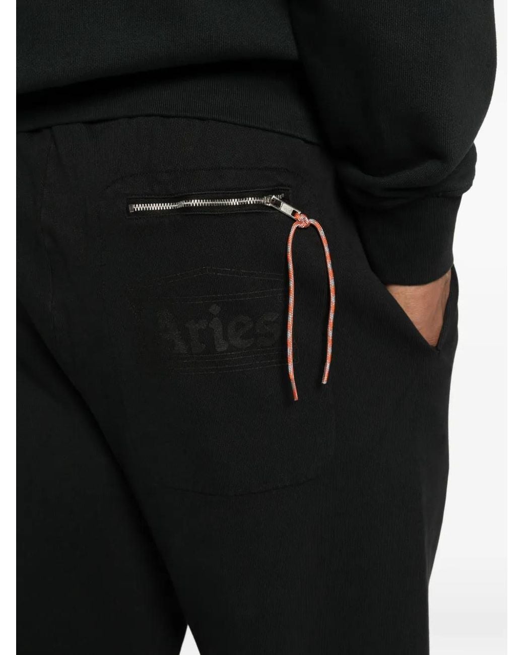 Aries Black Faded Temple Track Pants for men