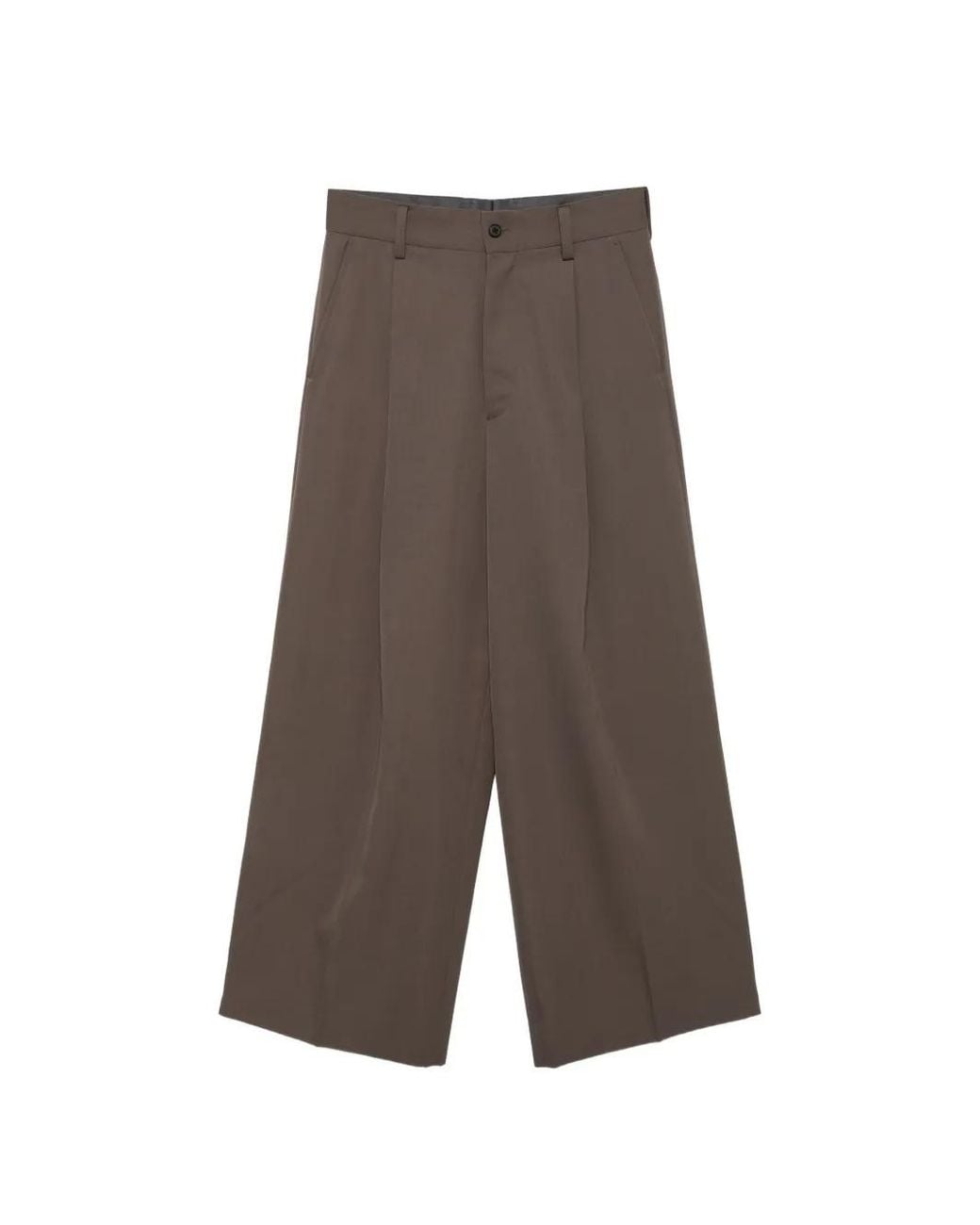Ssstein Brown Pantalon Ample À Design Plissé for men