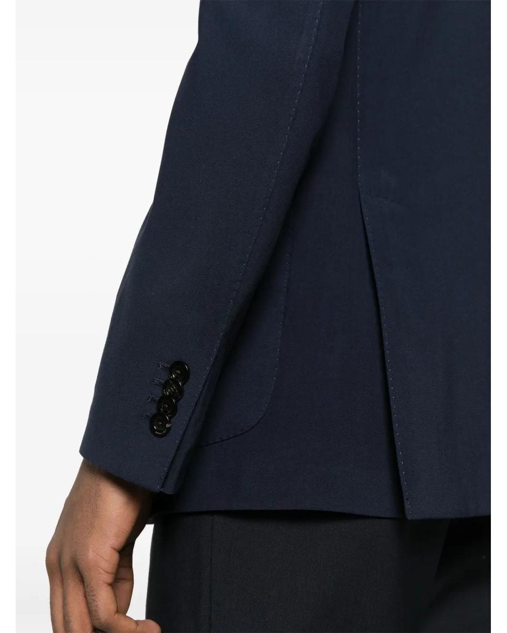 Boglioli Blue Single-Breasted Virgin Wool Blazer for men