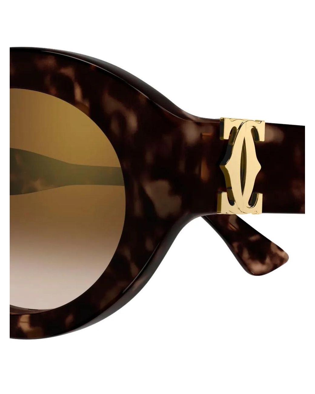 Cartier Brown Round-Frame Sunglasses