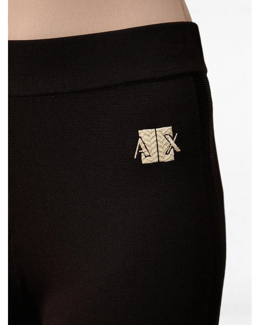 ARMANI EXCHANGE Black Logo-Patch Track Pants