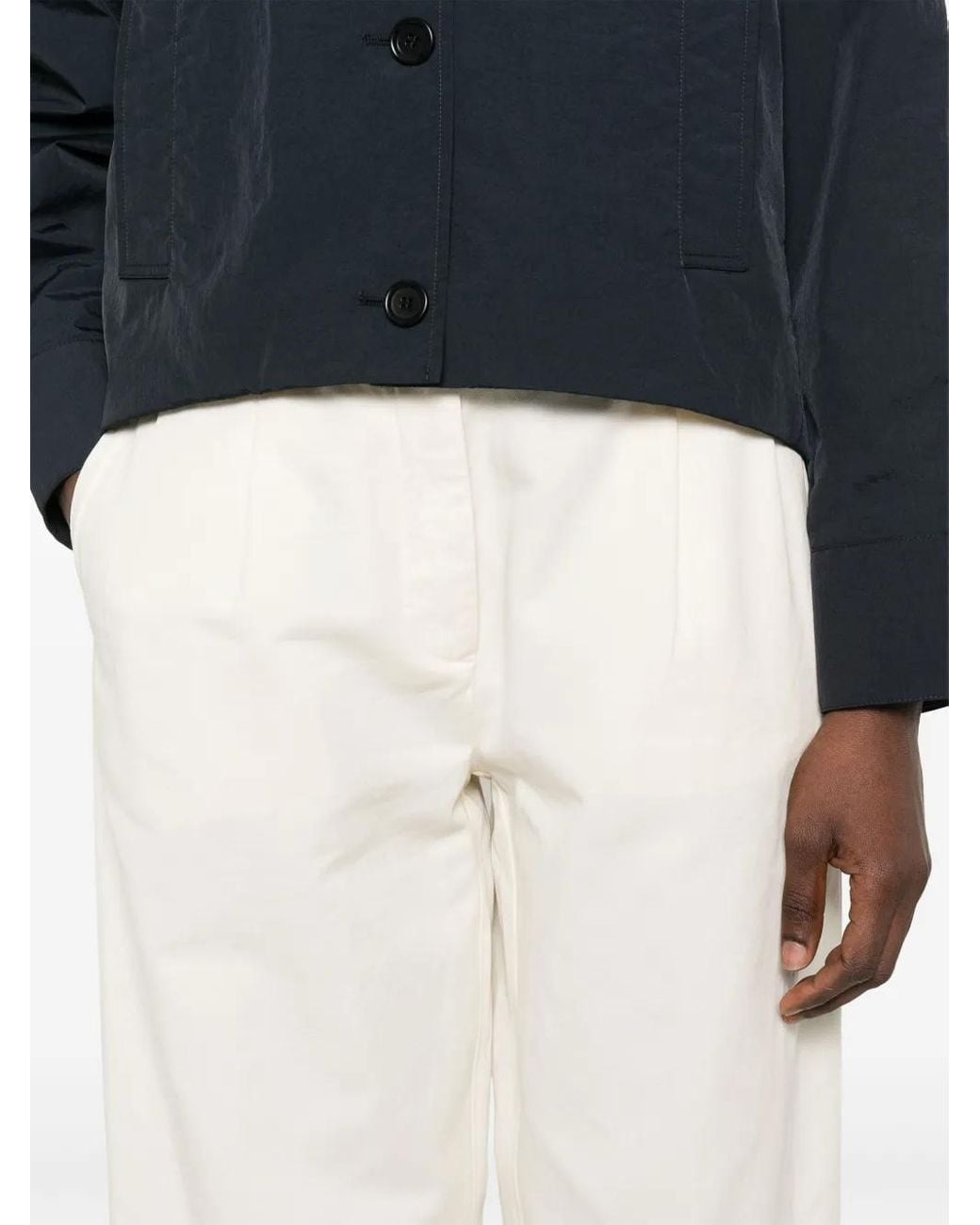 Aspesi White Pleat-Detailing Trousers