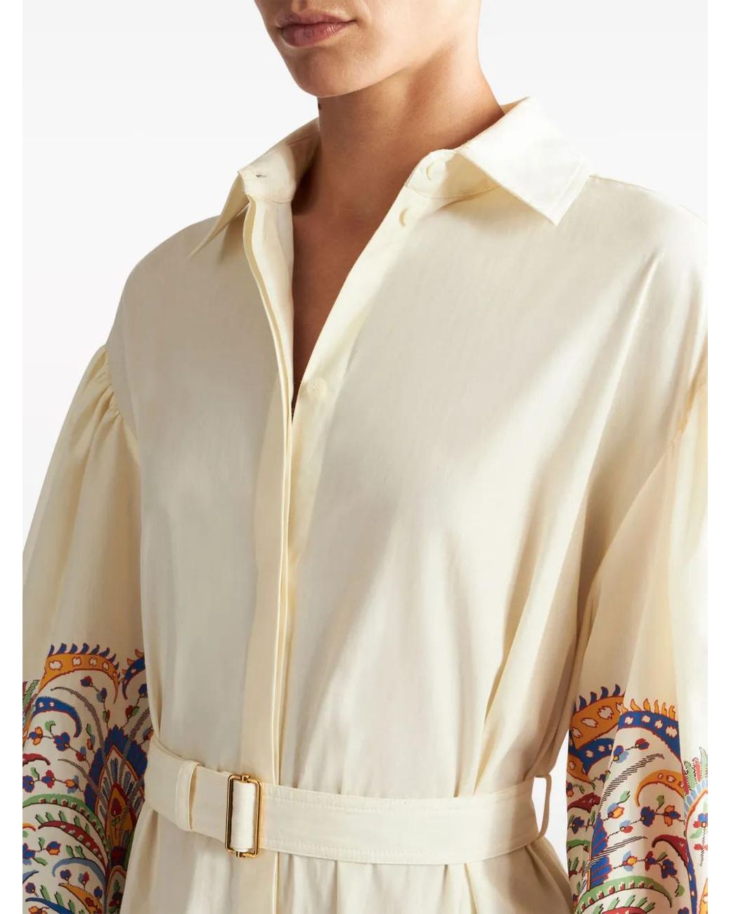 Etro Natural Paisley Belted Maxi