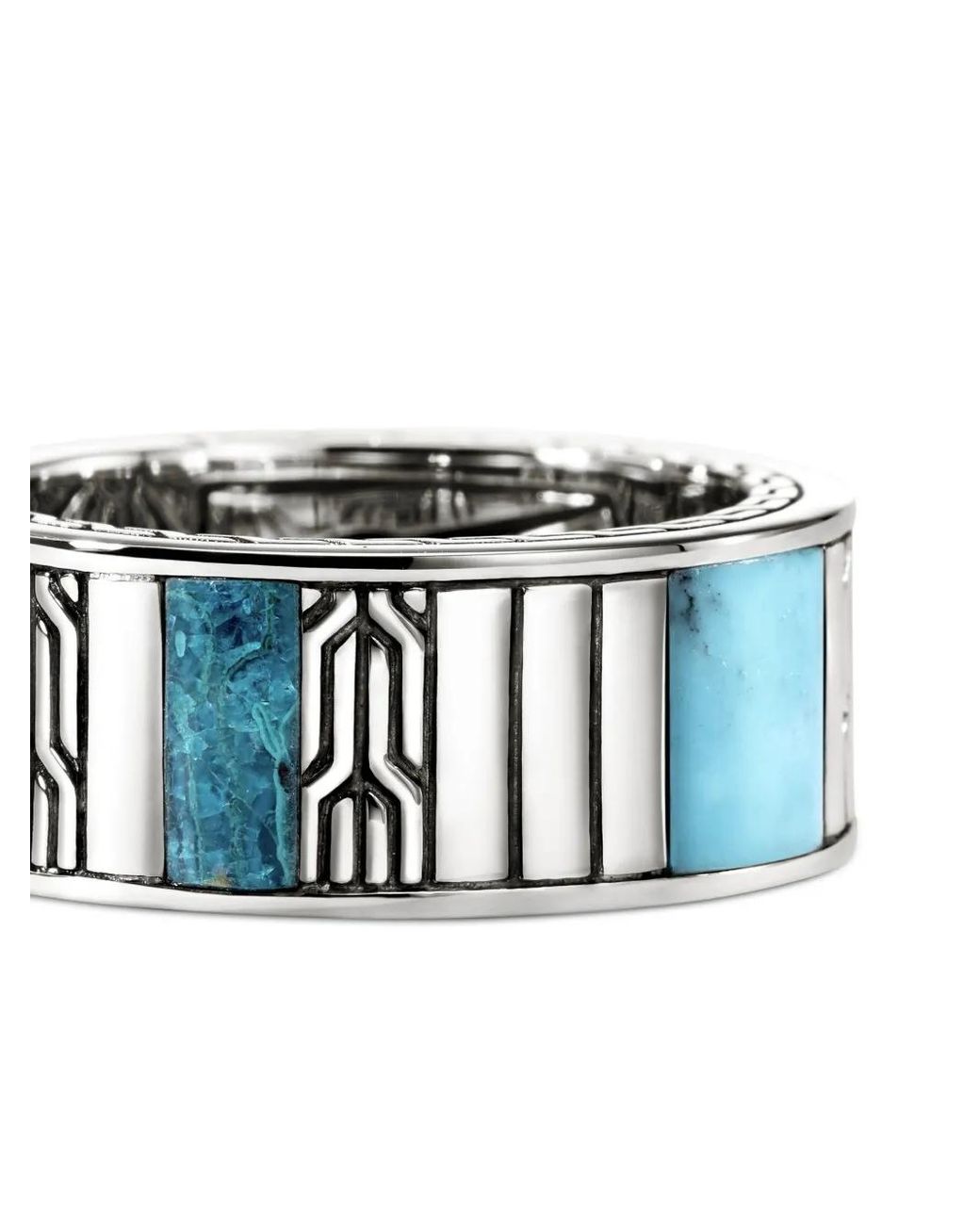 John Hardy Ring Mit Geometrischem Einsatz in Blue für Herren