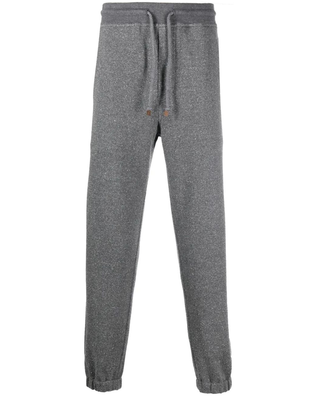 Brunello Cucinelli Gray Mélange Track Trousers for men
