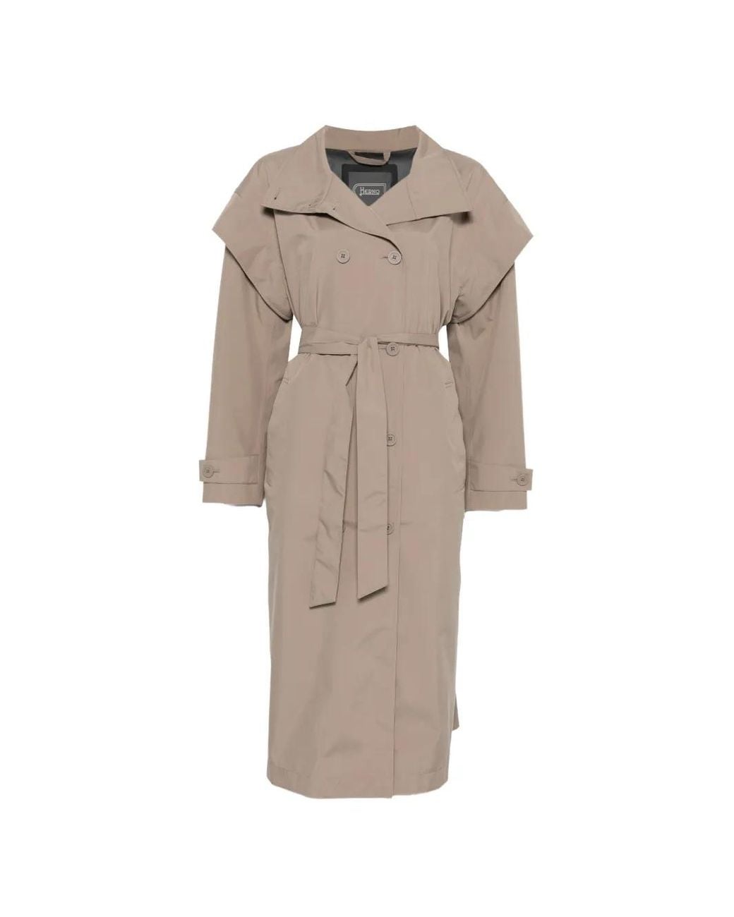 Herno Natural Double-Breasted Belted Coat