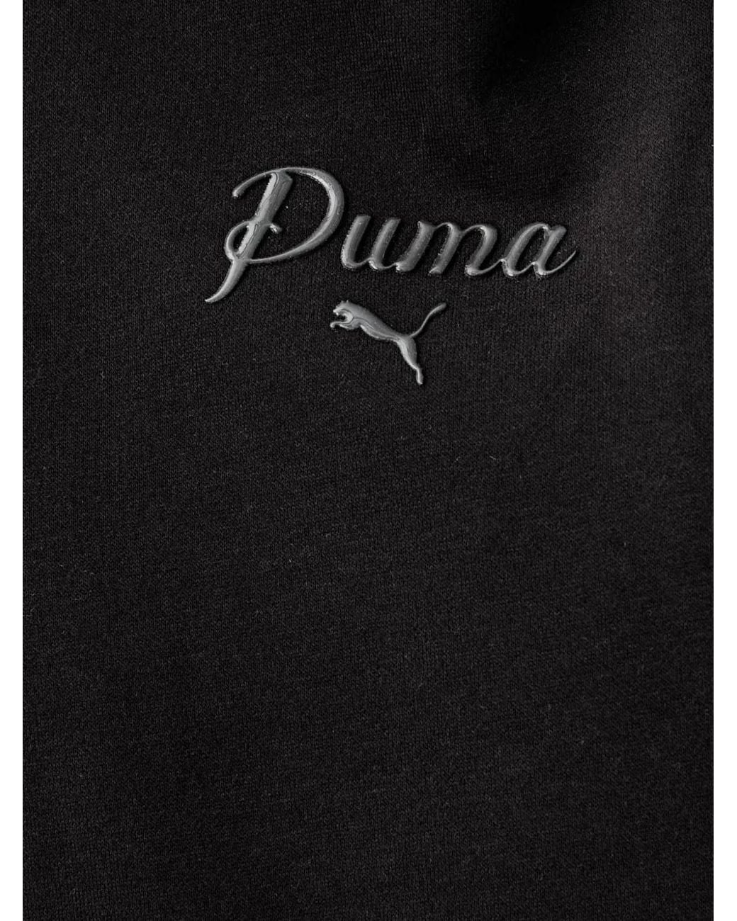 PUMA Black Logo-Print Hoodie
