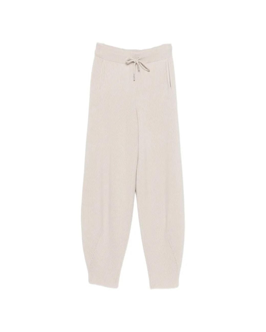 Panicale White Pantalon De Jogging Côtelé À Lien De Resserrage