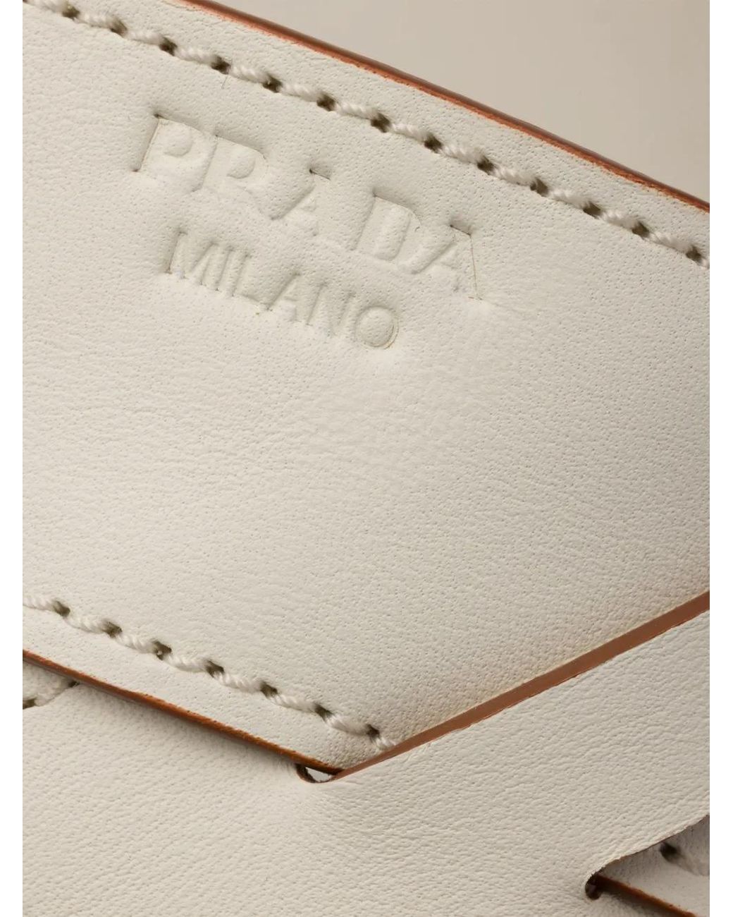Prada White Leather Sandals
