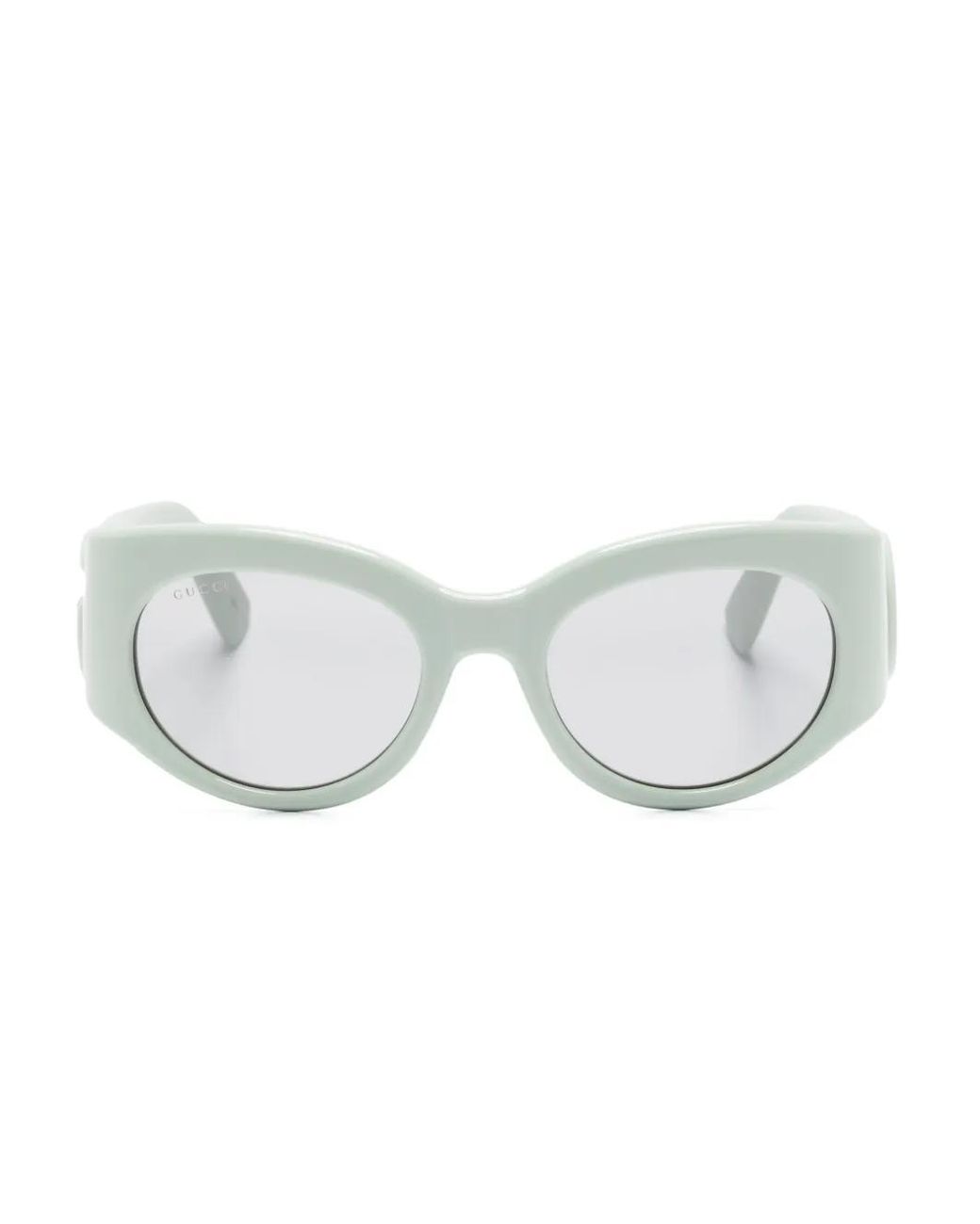 Gucci White Oval-Frame Sunglasses