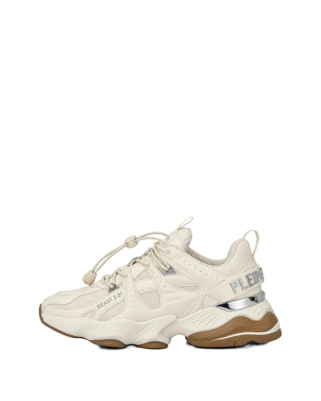 Philipp Plein White Runner Beast X-01 Panelled Sneakers
