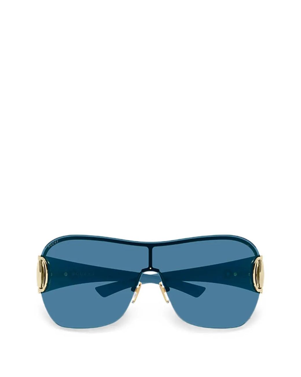 Gucci Blue Horsebit Geometric-Frame Sunglasses