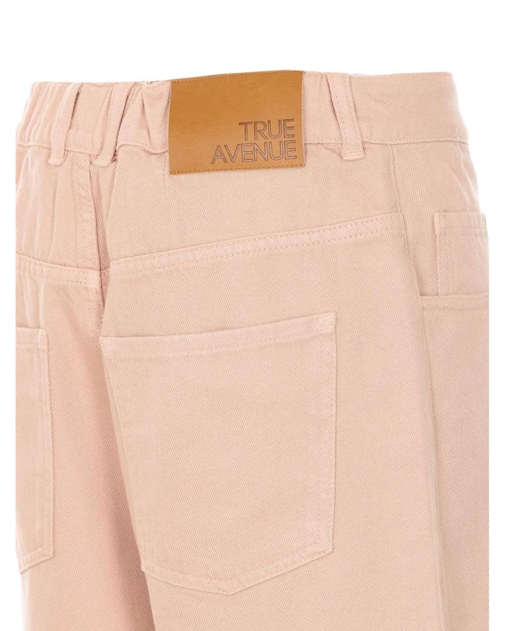 TRUE AVENUE Pink Marta Logo-Patch Jeans