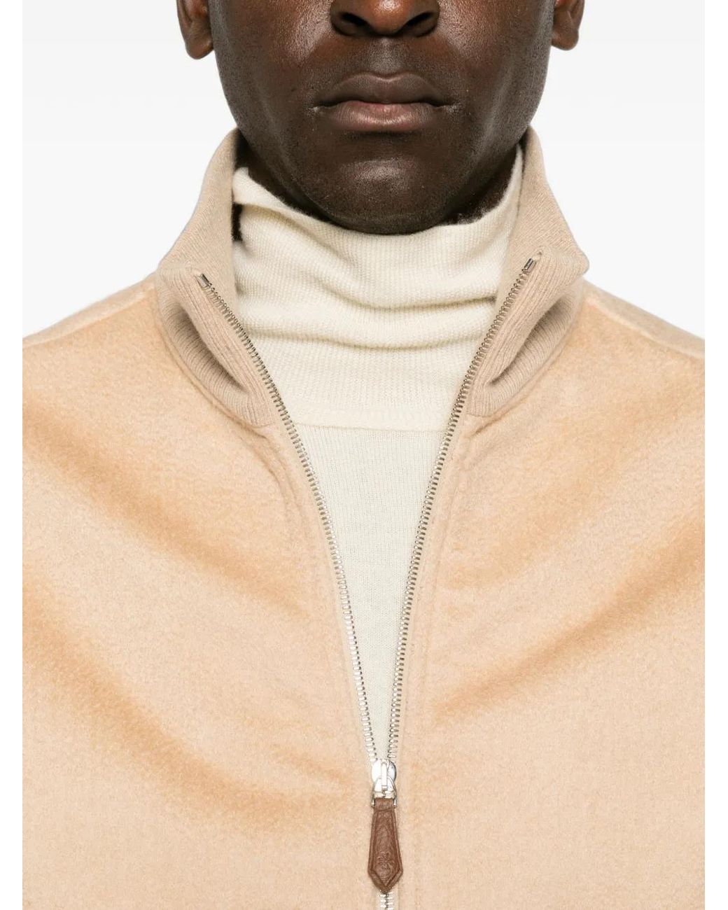 Jacob Cohen Natural Cashmere Zip-Up Jacket for men
