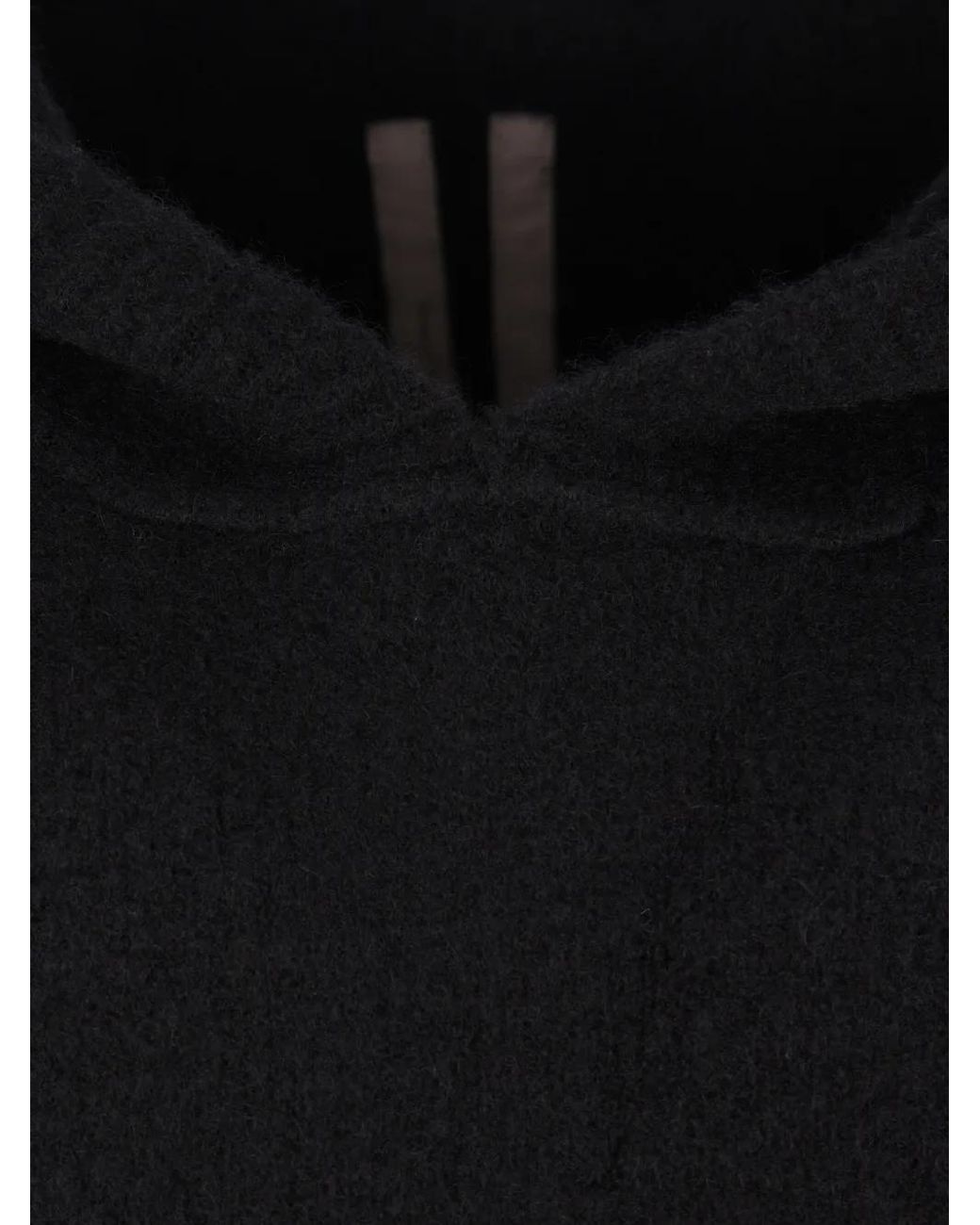 Rick Owens Black Sleeveless Hooded Sweater for men