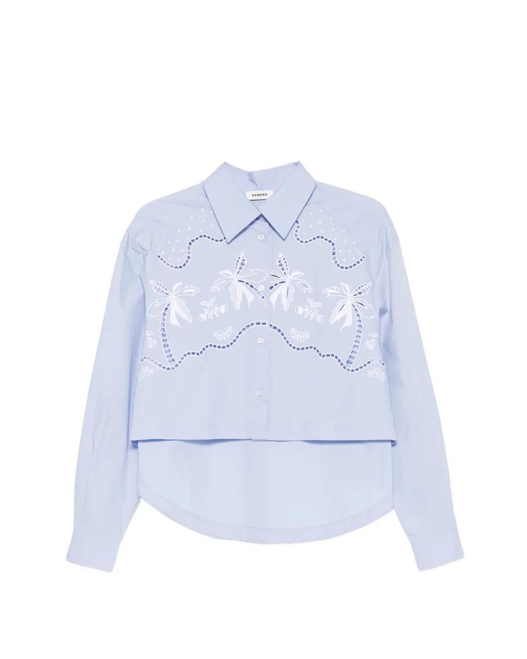 Sandro White Chemise À Broderies