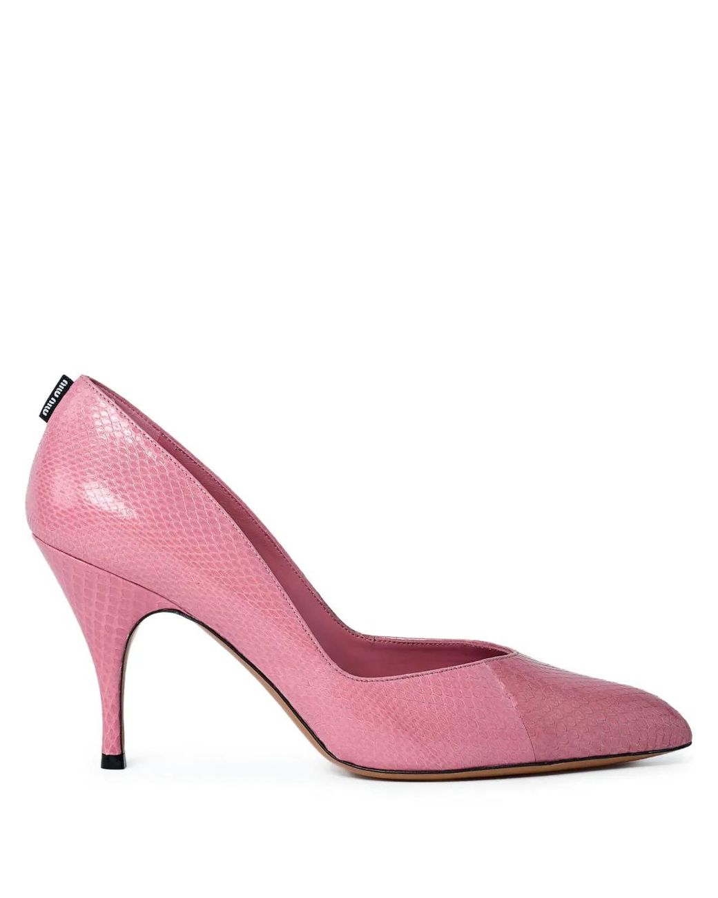 Miu Miu Pink 85Mm Pointed-Toe Textured Heels