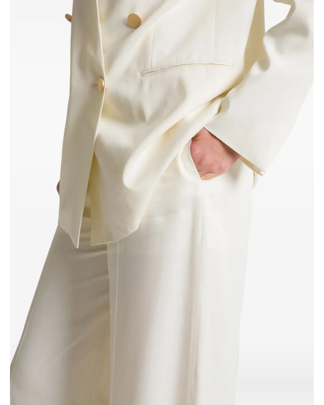Alberta Ferretti White Wide-Leg Trousers
