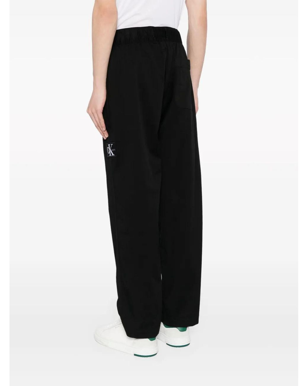Calvin Klein Black Belted Straight-Leg Trousers for men