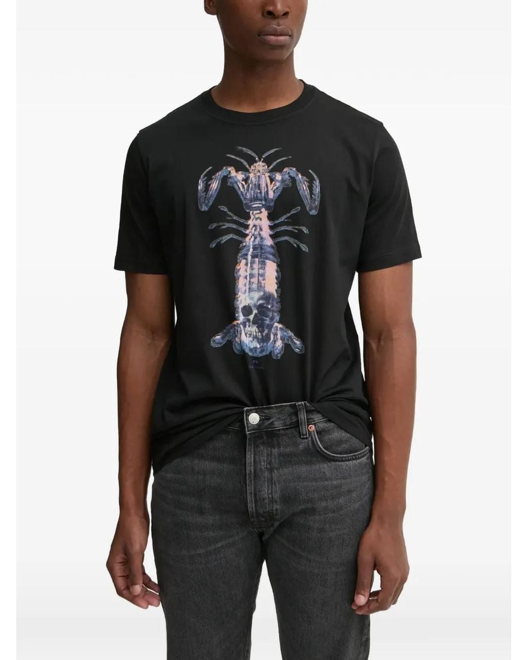 Paul Smith Black Lobster Print T-Shirt for men