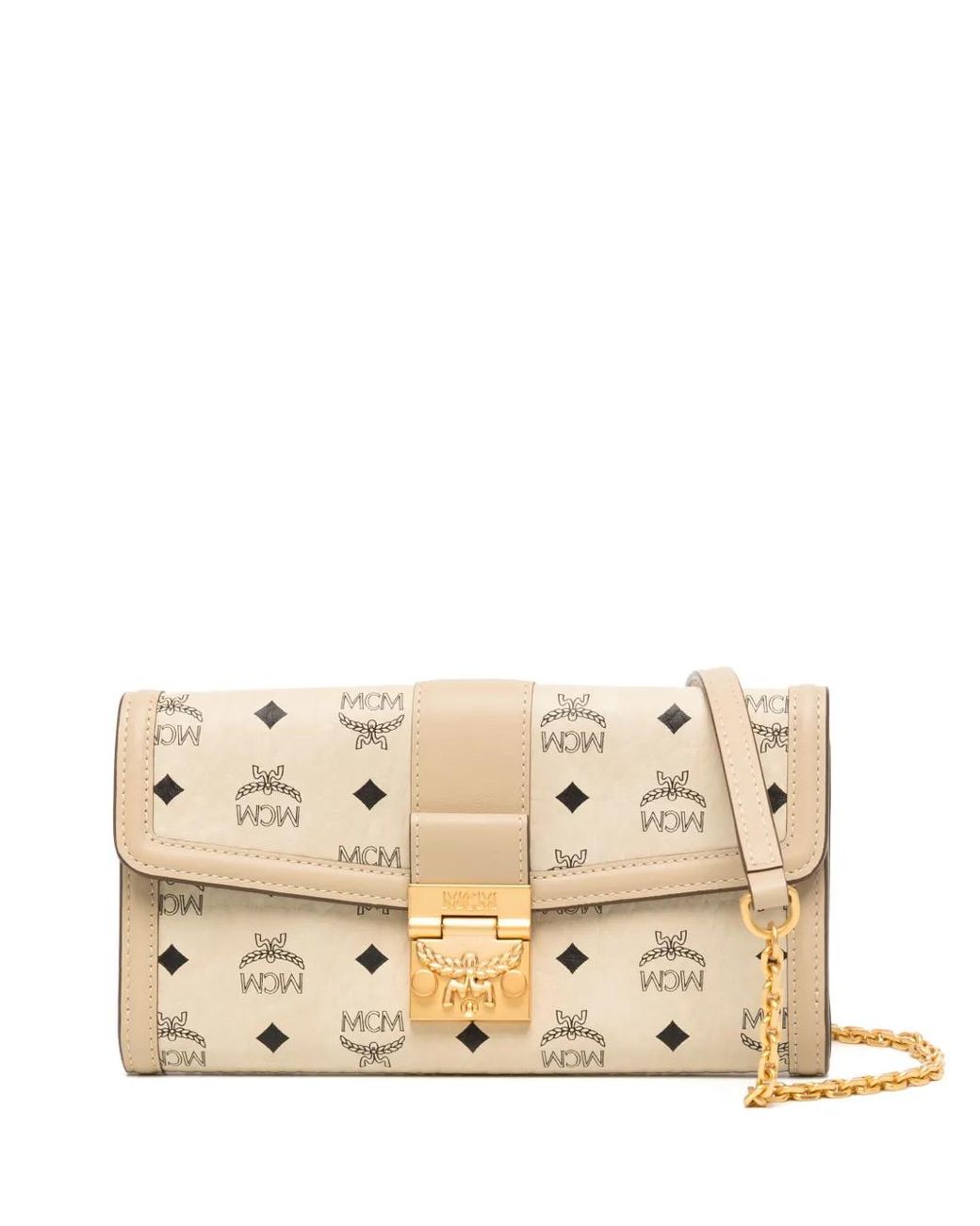 MCM Natural Large Tracy Monogram-Pattern Wallet