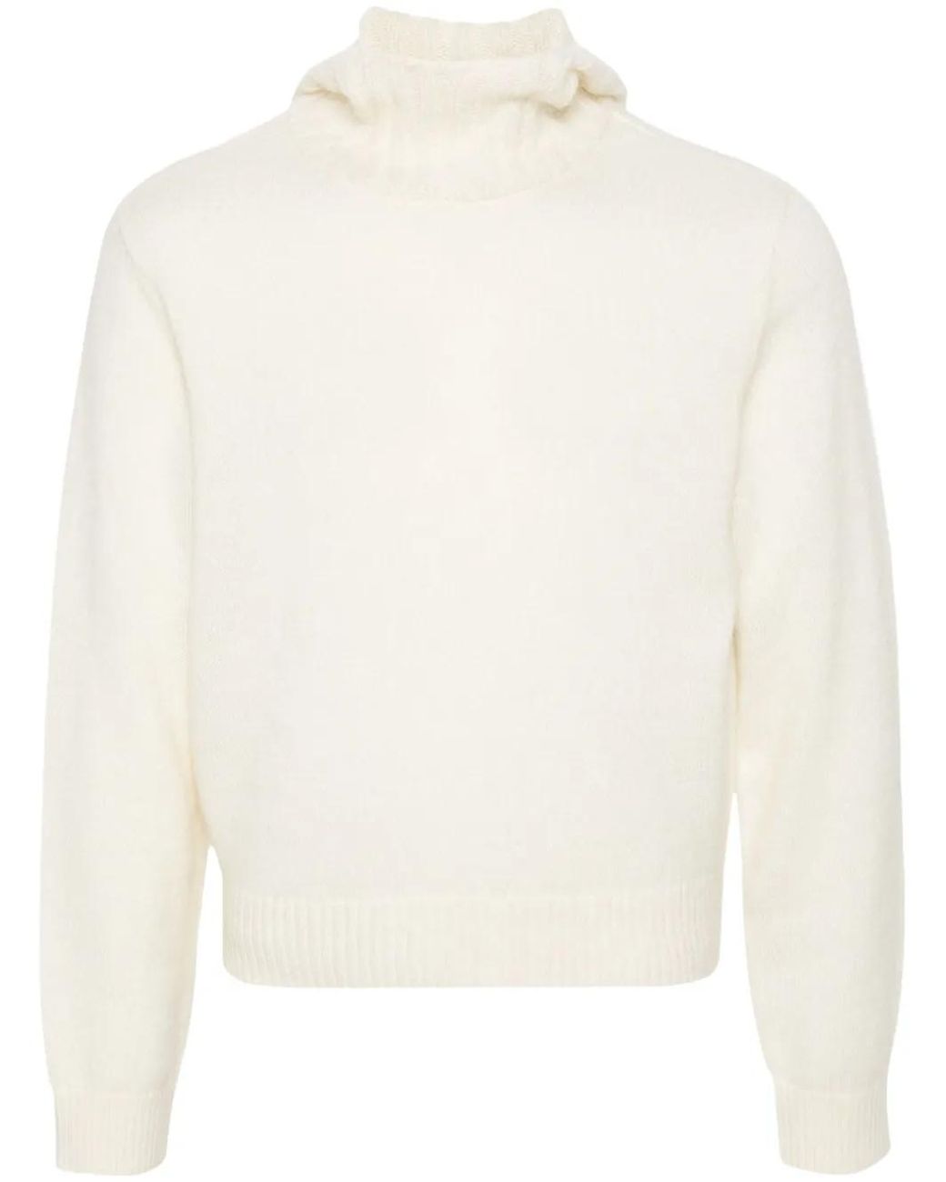 Charles Jeffrey White Roll-Neck Wide-Sleeves Jumper
