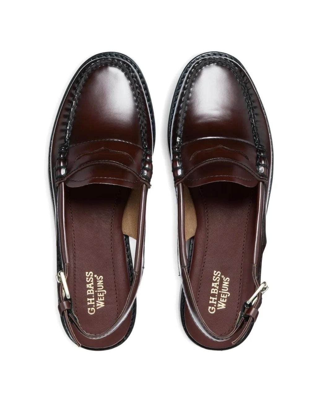 G.H.BASS White Weejuns Penny Slingback Loafers