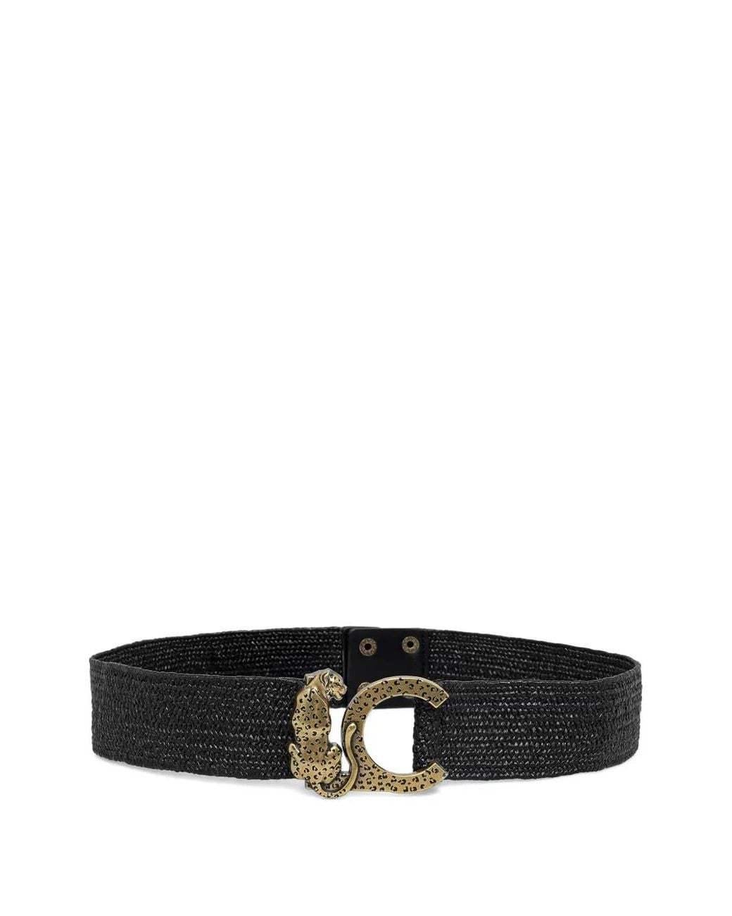 Lola Casademunt White Leopard-Motif Woven Belt