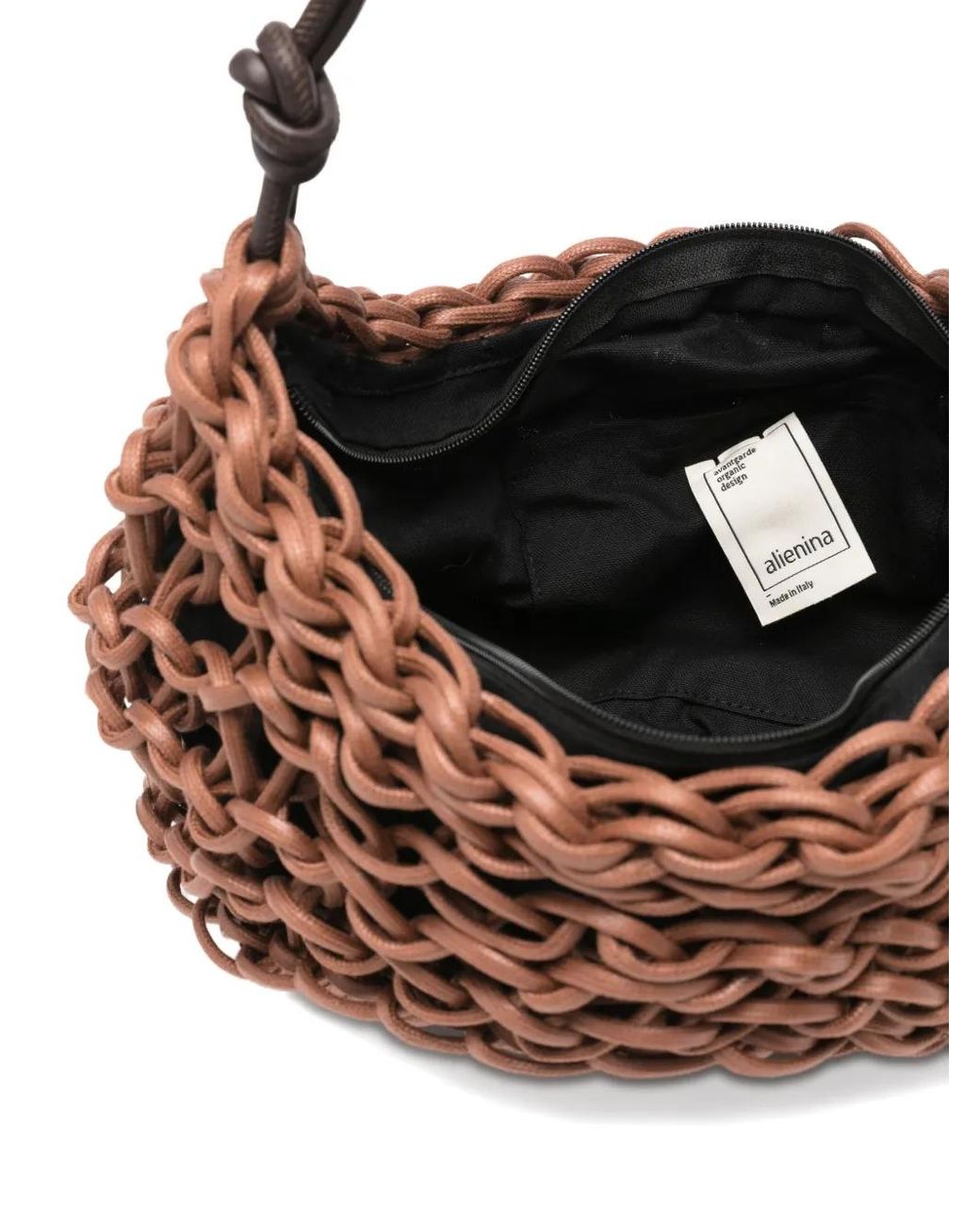 Alienina Brown Aurora Woven Shoulder Bag
