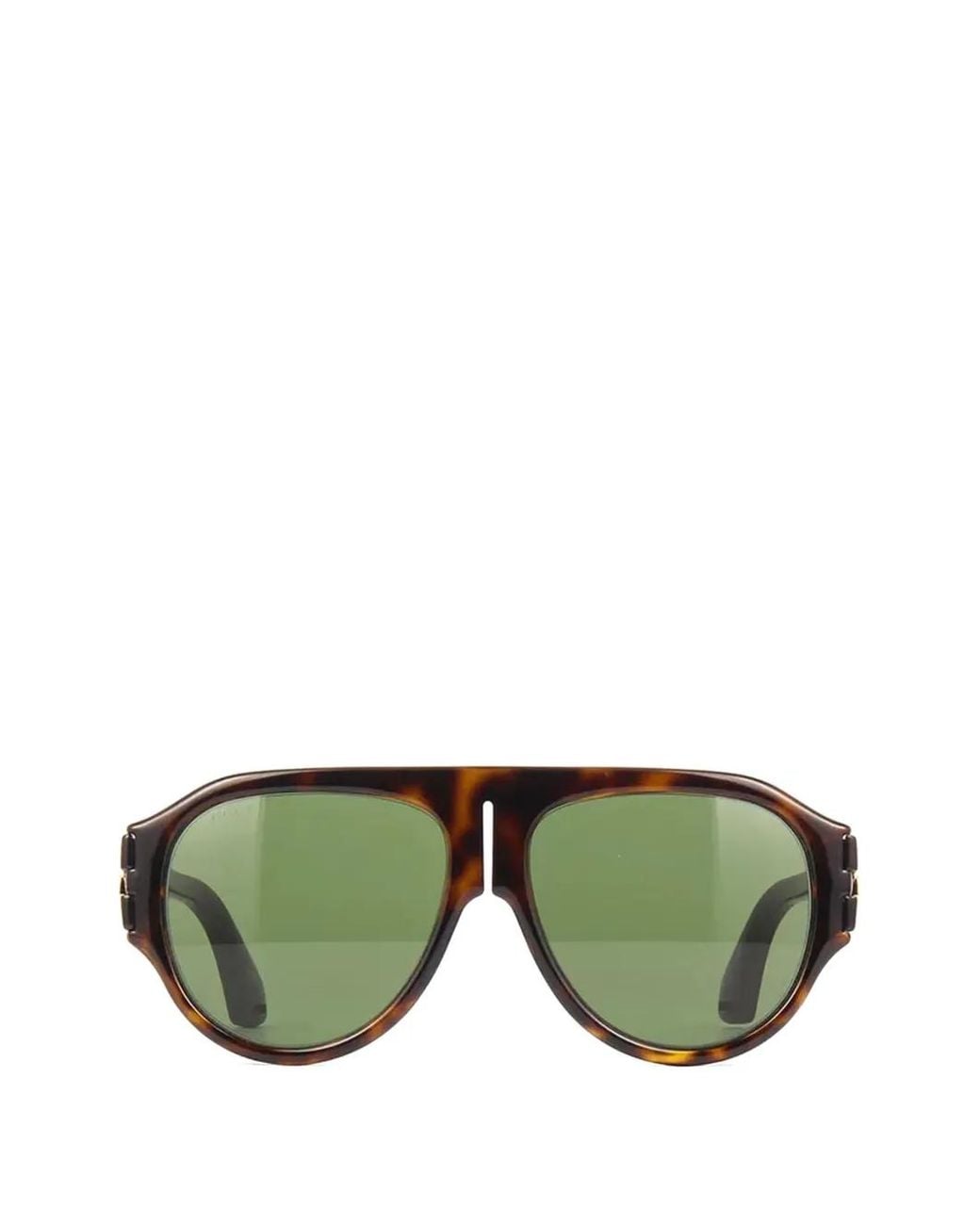 Gucci Green Tortoiseshell-Effect Pilot-Frame Sunglasses for men