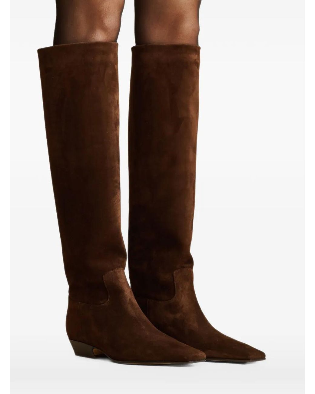 Khaite Brown Marfa Suede Leather Boots