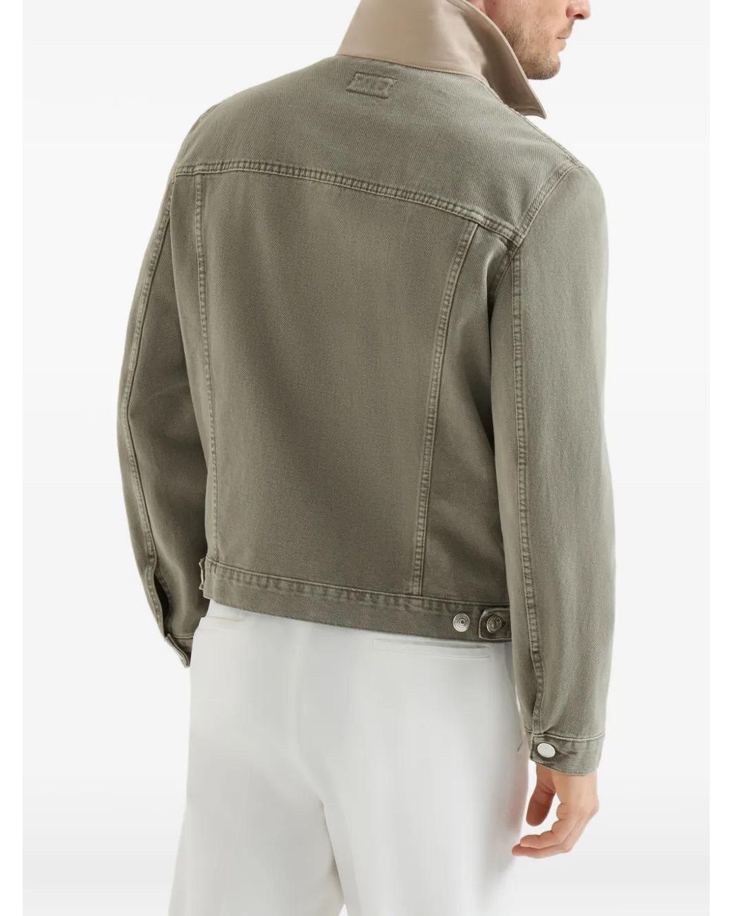 Brunello Cucinelli Gray Garment-Dyed Outerwear Jacket for men