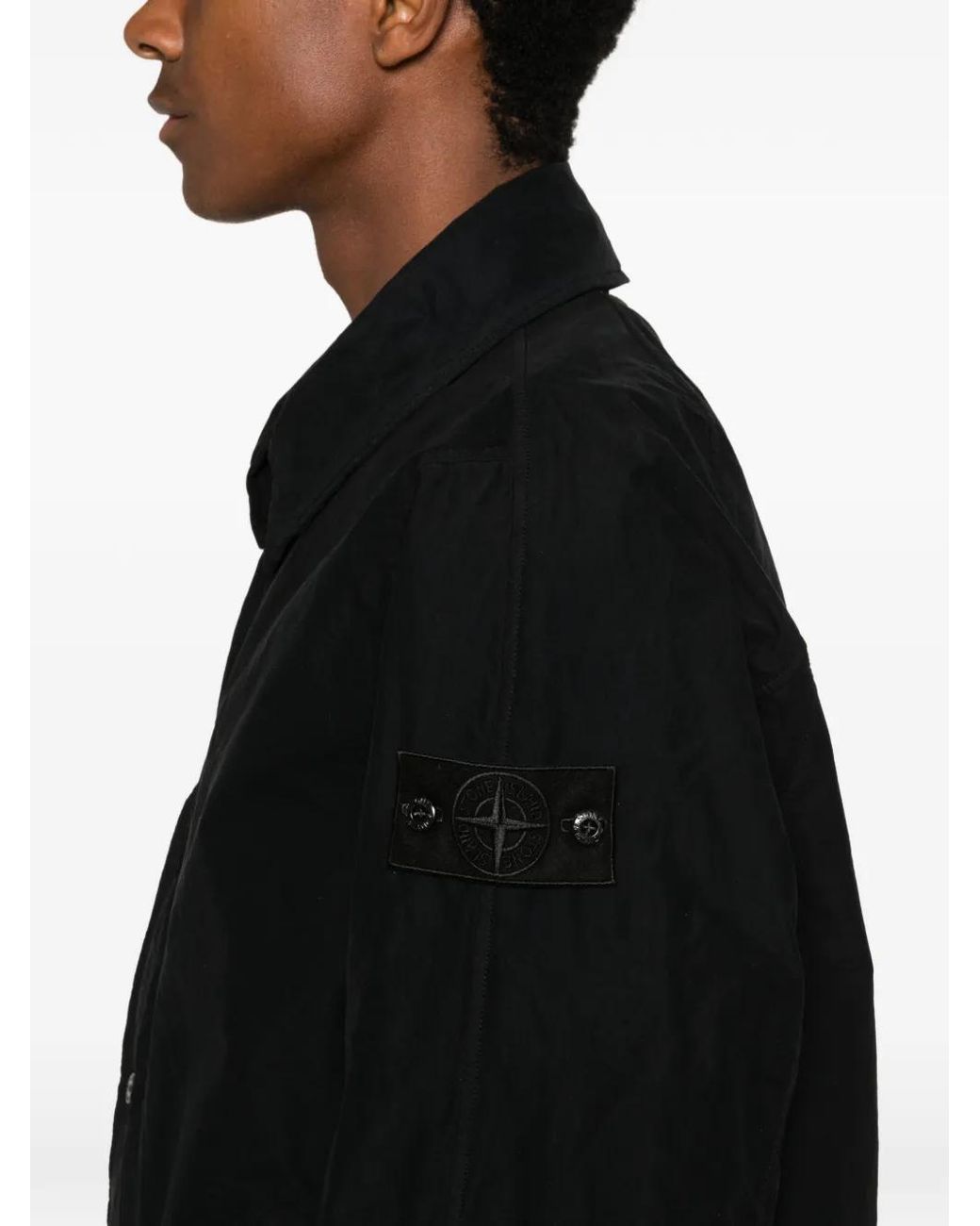 Stone Island Black 7100005 David Light-Tc_S.I. Ghost Car Coat for men