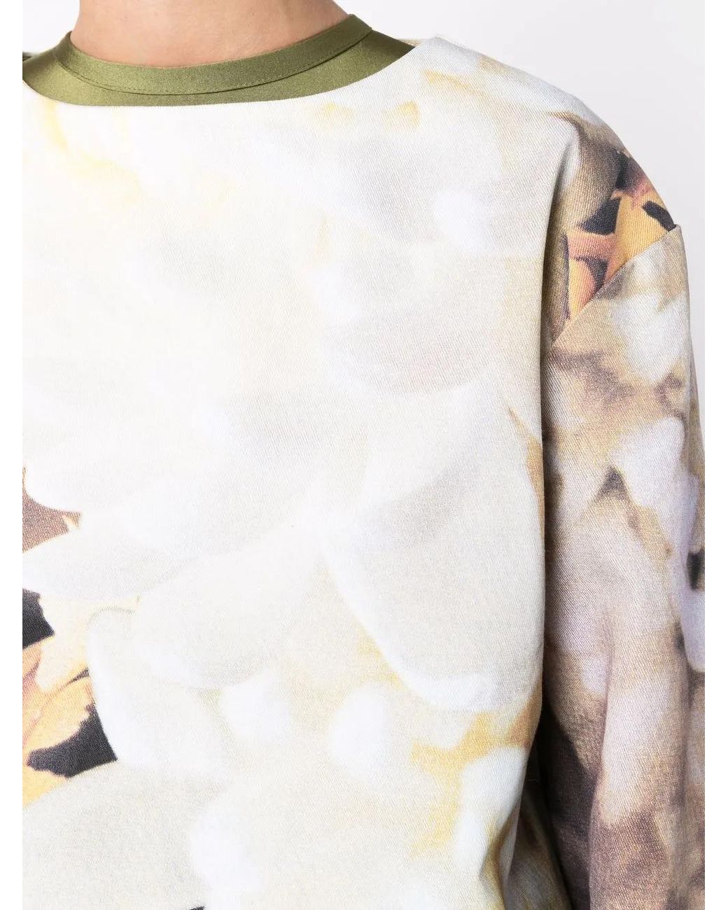 Atu Body Couture Natural Floral-Print Crew Neck Sweatshirt